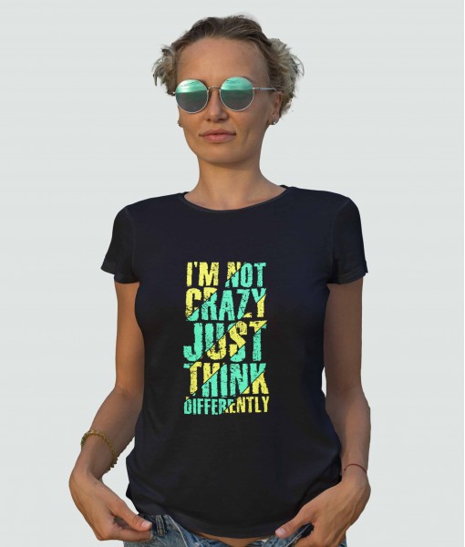 Дамска тениска с щампа Текст и надписи I`m not crazy - TShirtArtShop.com
